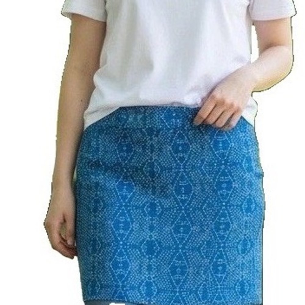 RipSkirt Hawaii Wrap Skirt Womens Large Blue White Medallion Quick Dry Athletic